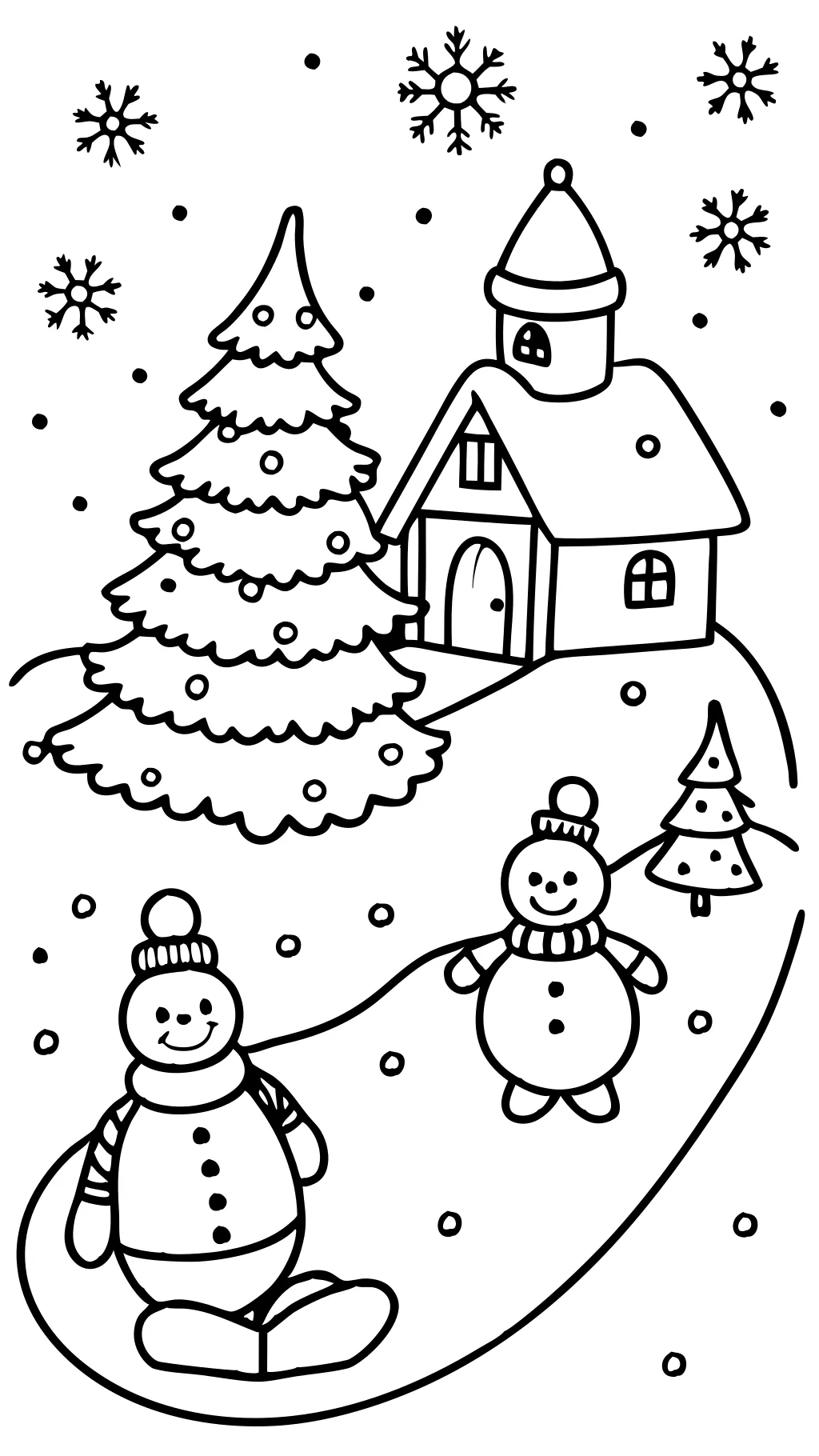 snow day coloring page